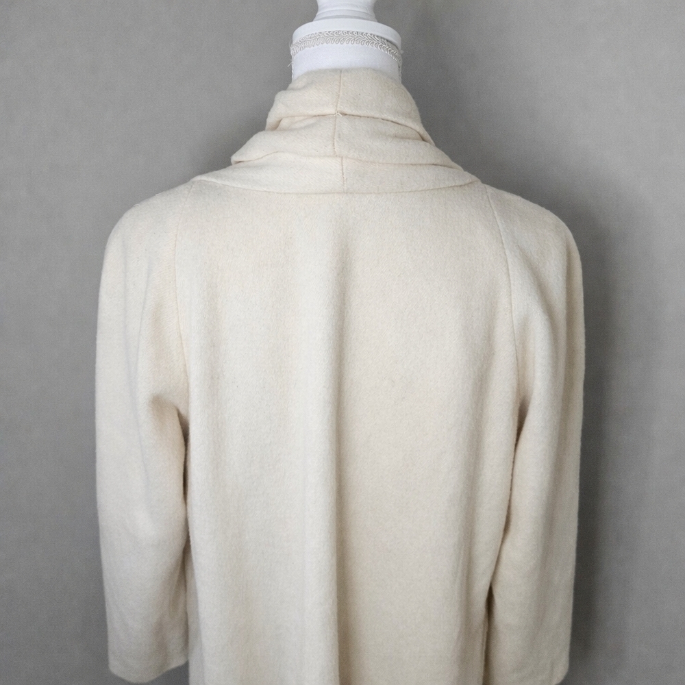 Vintage 1980s Alorna Cream Wool Car Coat | USA Made | Quiet Luxury | Size L - Picture 6 of 11